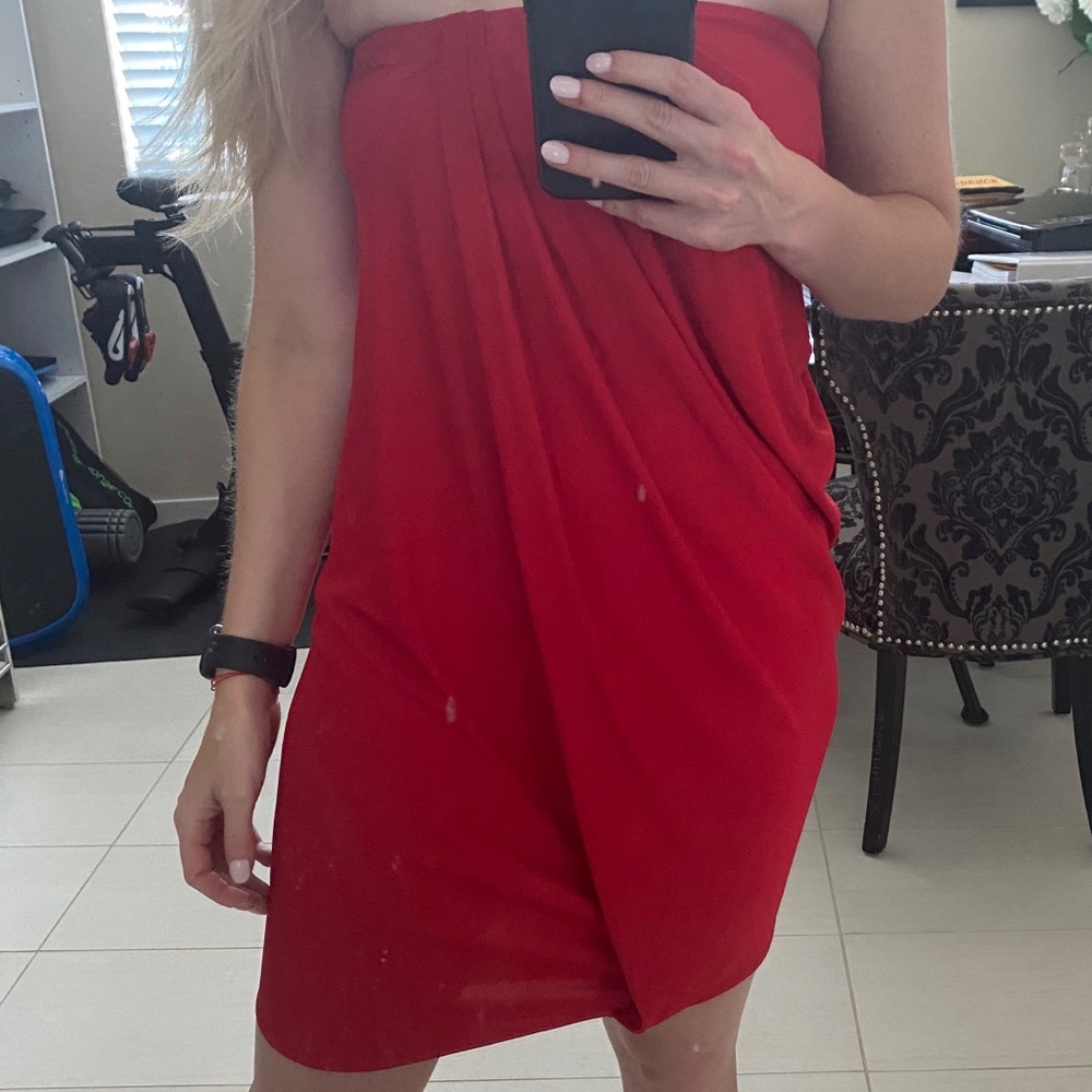 Cut 25 by Yigal red strapless dress - Picture 5 of 12
